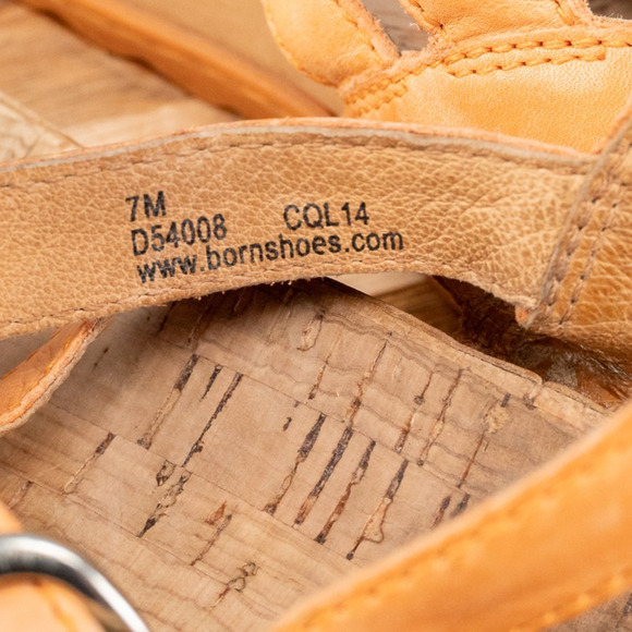 Born Sandals Womens Reta Ankle Strappy Flats Thong Orange Leather Sandals Size 7 - Picture 5 of 6